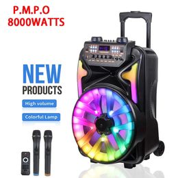 2023 Latest Portable Outdoor Party Home Singing Wireless Bluetooth Ser Pillar RGB Light Bass Caixa De Som With MIC 240126