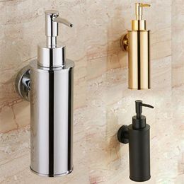 SUS 304 Bath Hand Soap Dispenser Bathroom Liquid Shampoo Bottle Storage Wall Mount Box Holder Stainless Steel Gold Chrome Black322t