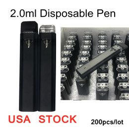 2ML Disposable Vape Pen USA STOCK Vaporizer Pens 350Mah Rechargeable Battery 2 Gramme Empty Device View Window Pod Thick Oil Kit Vapes Cigarettes 2-5 days delivery