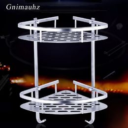 Gnimauhz 1/2/3 Layer Space Aluminium Bathroom Shelf Triangular Shower Shampoo Soap Cosmetic Rack corner storage holder shelves 240118