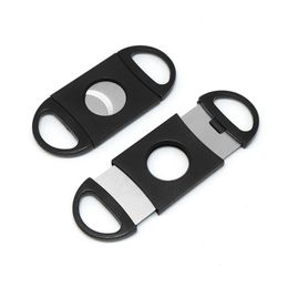 ABS Cigar Cutter Knife Fit All Cigar Sizes Guillotine Double Cut Blade Pocket Cigar Scissors Manual Cigar Devices Tools Smoking Accessories