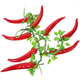 Decorative Flowers 2 Pcs Models Simulated Red Pepper Mould Farmhouse Decor Ornament Chilli Fake Hangings Simulation Pendants Pography