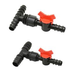 Garden Hose 25mm To 20mm 16mm Tee Barb Water Splitter With Valve Reducing 3 Way Connector 1pcs Watering Equipments276E