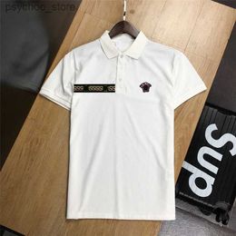 Men's Polos 2022 designer stripe polo shirt t shirts snake polos bee floral mens High street fashion horse polo luxury T-shirt Q240130
