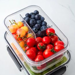 Dinnerware Compartments Fruit Salad Box Transparent Sealed Lunch Kids Microwave Jar Container Portable School Bento For With