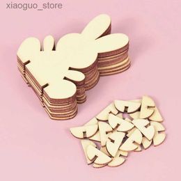 Other Event Party Supplies 10/20pcs Easter Wood Bunny Rabbit DIY Wooden Ornament Crafts Kids Toy Gift Happy Easter Party Home Desktop Decoration 240130