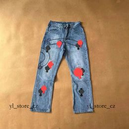 Chromees Hearts Jeans Designer Uomo Donna Jeans viola Moda by Heart Pantaloni Cross Casual Streetwear Chromeheart Luxury Fashion Trend Marca Chromees Hearts 7677