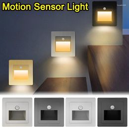 Night Lights LED Lamp Sensor Intelligent Wall Light Recessed PIR Motion Footlight For Staircase Step Ladder Foyer Bedroom Decoration