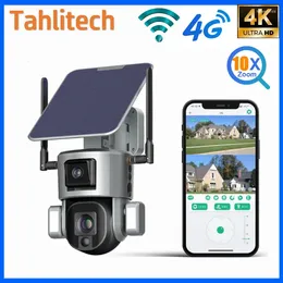 Solar Camera Dual Lens 10X Zoom Outdoor WiFi Security 4G 4K HD Protection Two Way Talk Night Vision Cam
