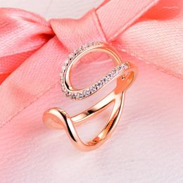 Cluster Rings Authentic 925 Sterling Silver Wrapped Open Infinity Ring Engagment Wedding Statement Jewellery Fashion For Women Anillos