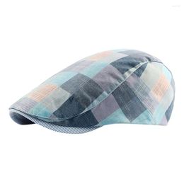 Berets Unisex Caps For Men Cotton Flat Cap Beret Sboy Cabbie Hat Colourful Casual & Dress Style Hats With Patchwork Colour Female