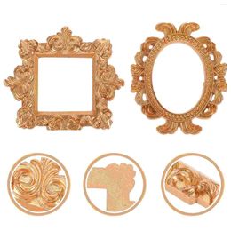 Frames 2 Pcs Po Frame Home Decorations Vintage Desk Resin Picture European Style Fixing