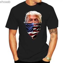 Men's T-Shirts President Donald Trump W America Bandana Casual USA Hip Hop Street T-shirt Leisure O-neck Style Print Loose Camisetas T-shirts 240130