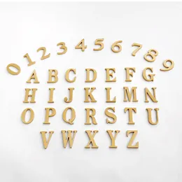 Decorative Figurines Northern Europe Solid Brass House Numbers And Letters Creative Wall Decor Golden Door Plaque Sign El Apartment Plates