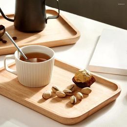 Tea Trays Wooden Tray Rectangular Cup Storage For Home Lightweight Wear-resistant Serving Ideal Cups Kitchen