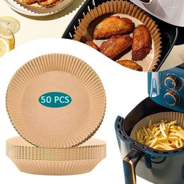 Baking Tools 25-50PCS Disposable Air Fryer Paper Liner Oil-proof Water-proof Tray Non-Stick Parchment Mat For Oven Microwave