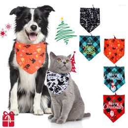 Dog Apparel Christmas Pet Saliva Towel Adjustable Halloween Cat Triangle Scarf Clothing Decoration Accessories Supplies