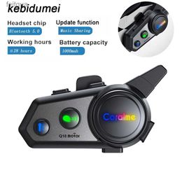 Walkie Talkie Q18 Motorcycle Intercom Helmet Bluetooth Headset IPX6 Waterproof Handsfree Music Player support Sharing Music Motor Interphone YQ240130