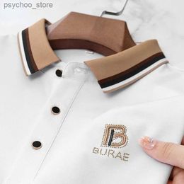 Men's T-Shirts MLSHP Summer Mens Polo Shirts High Quality Short Sleeve Solid Color Embroidery Cotton Slim Party Man T-shirts 4XL Q240130