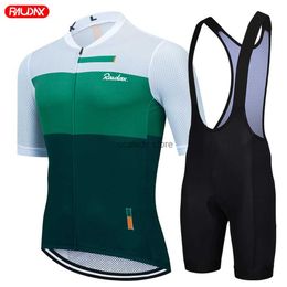 Men's Tracksuits 2024 Road Bike Jersey Set Mens Cycling Clothing Summer MTB Team Clothes Short Seve Uniform Triathlon Skinsuit Ropa De HombreH24130