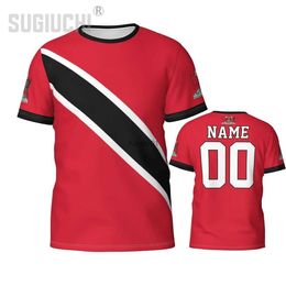 Fans Tops Tees Mens T-Shirts Custom Name Number Trinidad And Tobago Flag Emblem 3D T-shirts For Men Women Tees jersey team Soccer Football Fans Gift T shirt