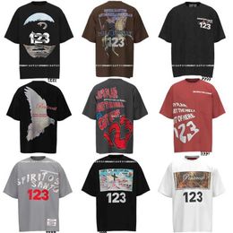 Men's T-Shirts High quality RRR123 T-shirt snake DOVE graphic print men's 1 1 retro summer RRR 123 retro shirt street clothing men's top J240129