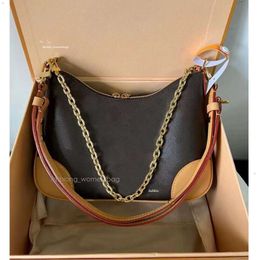 5a womens bag designer bag Brown Flower Leather Horn Handbags Genuine Leather Tote Women Chain Underarm Casual Shoulder purses Crossbody Bags 25cm
