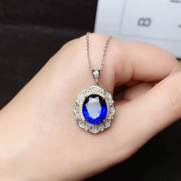 Sets SYC1 good sapphire necklace and silver ring for women jewelry set natural gem good color real 925 silver birthstone