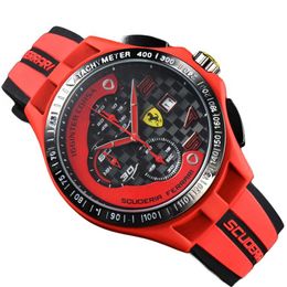 Six needle full function timing rubber strap mens Farah brand leisure running second F1 watch