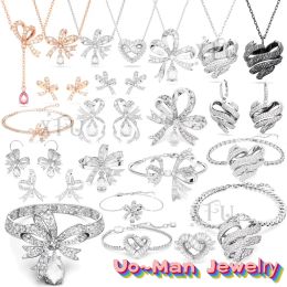 Necklace XFU 2024 Original Women's Jewellery Set Charm Bow Necklace Women's Earrings Ring Bracelet with Logo Gift High Quality