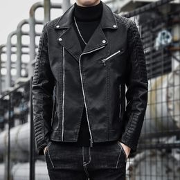 Mens Autumn and Winter Men High Quality Fashion Coat Leather Jacket Motorcycle Style Male Business Casual Jackets 3XL 240125