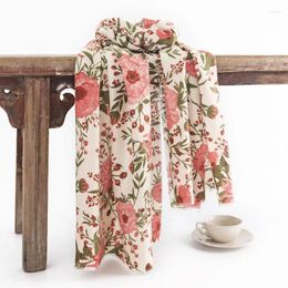 Scarves Fashion Trend Printed Long Style Imitation Cashmere Women's Scarf Light Luxury Warm Floral Cold Neck Protection Shawl