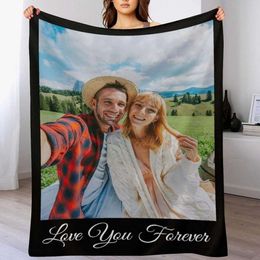 Custom with Picture Text Personalised Photos Blanket Gifts for Adult Kid Girlfriend Boyfriend Christmas Halloween Fathers Mothers Valentines Day