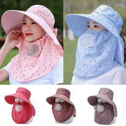 Wide Brim Hats Sun Hat Woman Summer Women's UV-Proof Sunshade For Outdoor Face Mask Cap Cape Wind-Proof Detachable Tea Picking Travel