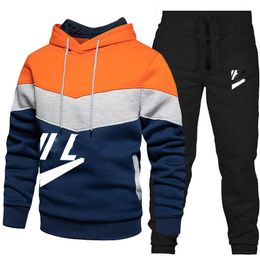 Spring Autumn Men Tracksuits Polo Sweatshirts Horse embroidery Jogger Sporting Suit Mens sportswear Set Plus Size S-3XL