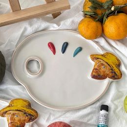 Plates Color Palette Fruit Tray Storage And Creative Ceramic Dining Home Dessert Fashionable
