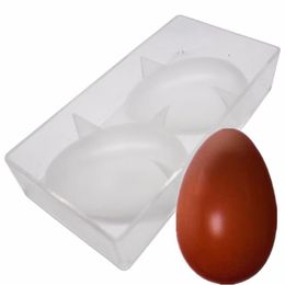 2 Cavities Polycarbonate Easter Eggs Chocolate Mold Ostrich Egg Shape Candy Mould T200703237E