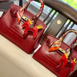 Wholesale Top Original party Home tote bags online shop Womens bag Crocodile cow leather classic carrying hand messenger Have Real Logo