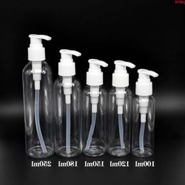 100ML 120ML 150ML 180ML 250ML 24PCS Transparent Shampoo Empty Lotion Container Pressed Pump Bottle For Soap Shower Gelgoods Aepvg