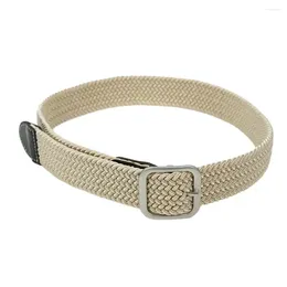 Belts Unisex Braided Belt Adjustable Canvas Woven With Round Square Buckle Pin No Holes Thin Waistband For Dress Men