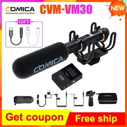 Microphones Comica CVM-VM30 2.4G Wireless Microphone Super Cardioid Sgun With Shock Mount For Dslr Camera / Smartphone PC