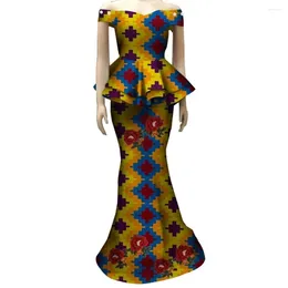 Ethnic Clothing Dashiki African Print Dresses For Women Wedding Party Lady Outfits Office Vestidos 2 Piece Skirts SetTradition