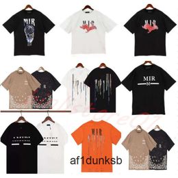 Shirt Tees amari Tshirt Pri amirirliness Wear amirl Fashion Designer Brand Limited Splashink Edition Couples am Street Letter Shirt Summer MF42 Mens T