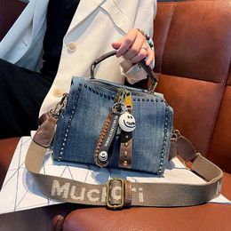 Evening Bags Retro High-end Fashion Denim Handbag for Women 2024 New Casual Pillow Shoulder Bag for Mothers One Shoulder Crossbody Bag