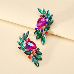 Stud Earrings Bohemian Multicolor Crystal Glass Decor For Women Trend Luxury Quality Unusual Wedding Party Jewellery Accessories