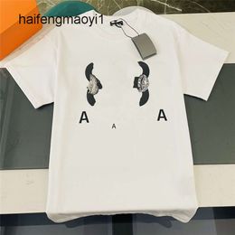 Casual New Wrinkle balencaigaly Lining T-shirt ity balencigaly Cotton Soft Men's Resistant Printing Letters T-Shirts Student Couple Short Fashion 05-03 Men