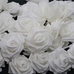 10pcs-100pcs White PE Foam Rose Flower Head Artificial Rose For Home Decorative Flower Wreaths Wedding Party DIY Decoration1216Q