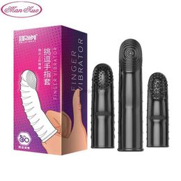 Vibrators Man Nuo 3pcs/Set Finger Vibrator Sex Toys For Woman Clitoris Stimulation Brush Vibrating Finger Sleeve G Spot Massage Adult Sex