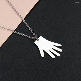 Pendant Necklaces CHENGXUN Simple Hand Necklace Stainless Steel For Women Girls Punk Glove Creepy Holloween Party 2024 Trend