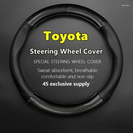 Steering Wheel Covers For Toyota Cover Leather Carbon Fibre Fit Camry RAV4 Corolla 86 Reiz Wish CHR Celica Vitz Highlander Yaris